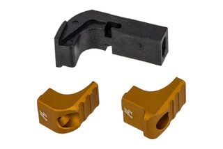 Strike Industries Glock Gen4 Modular Magazine Release features a gold anodized finish